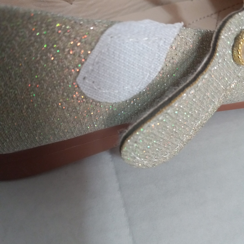 🔥Kids Fashion Brand Pearl-Embellished Gold Sparkle Formal Shoes Size 34 Girl - Picture 8 of 11